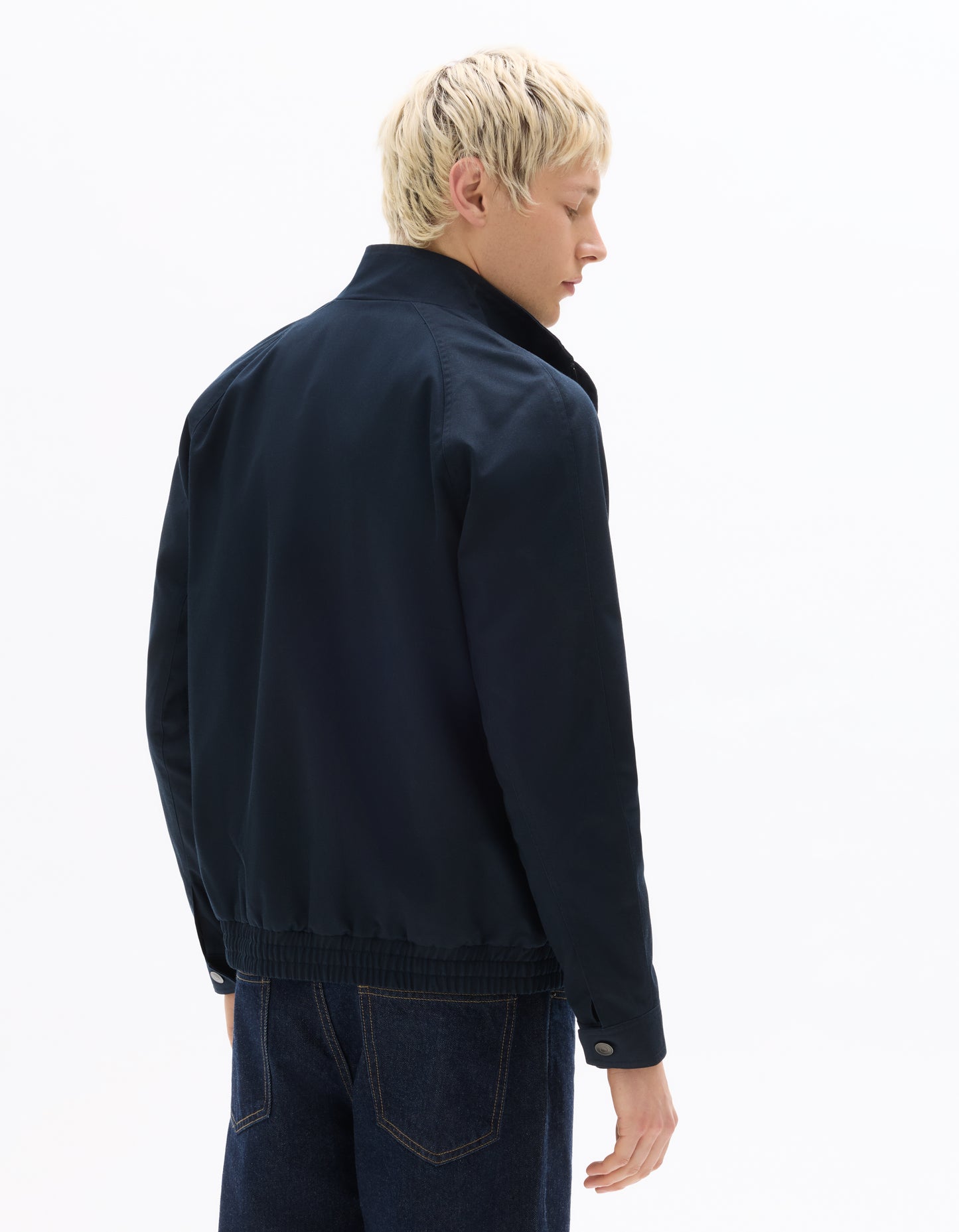 Regular Fit Poly-Cotton Solid High Neck Jackets