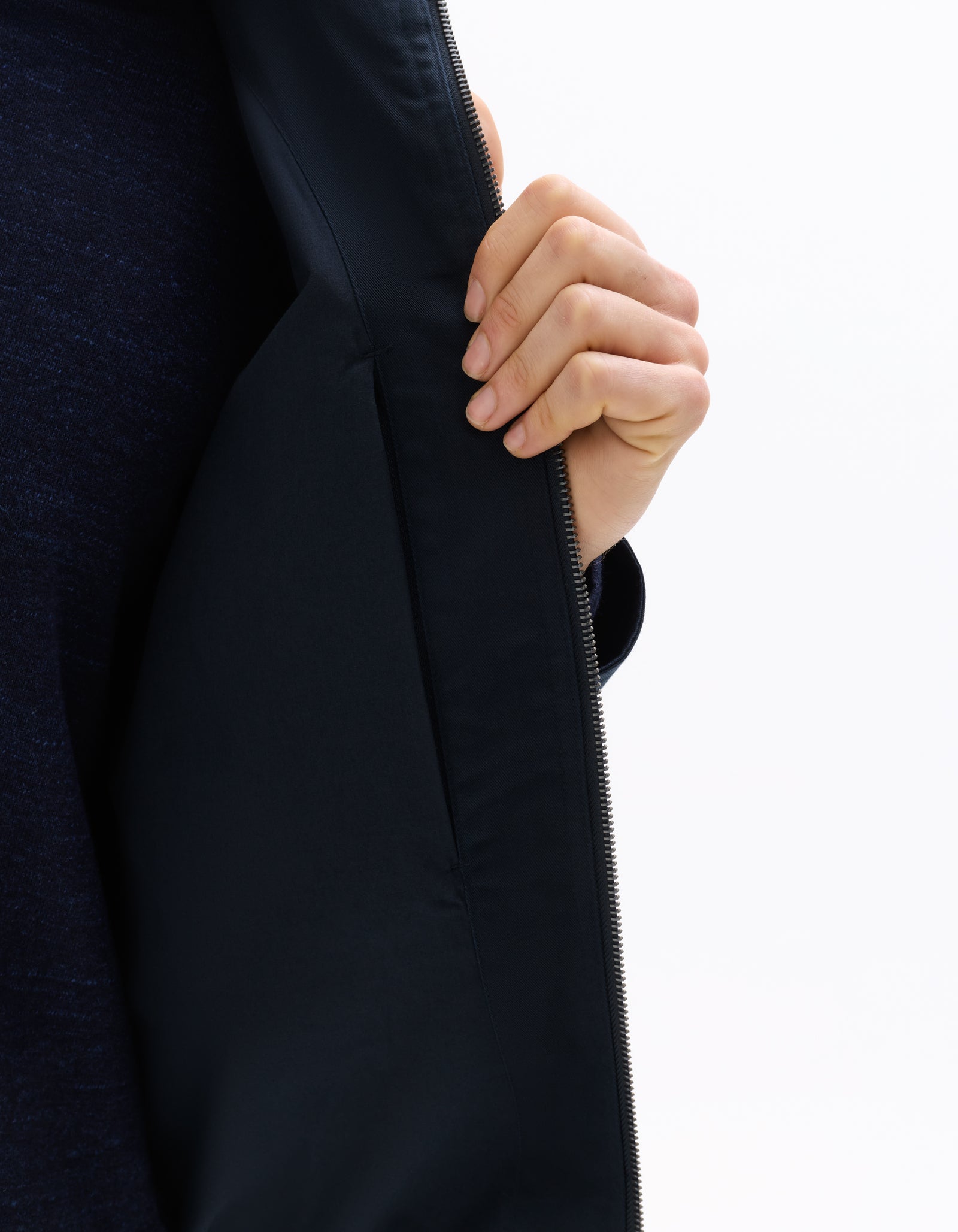 Regular Fit Poly-Cotton Solid High Neck Jackets