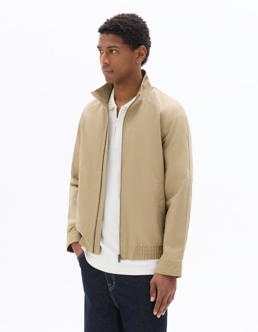 Regular Fit Poly-Cotton Solid High Neck Jackets