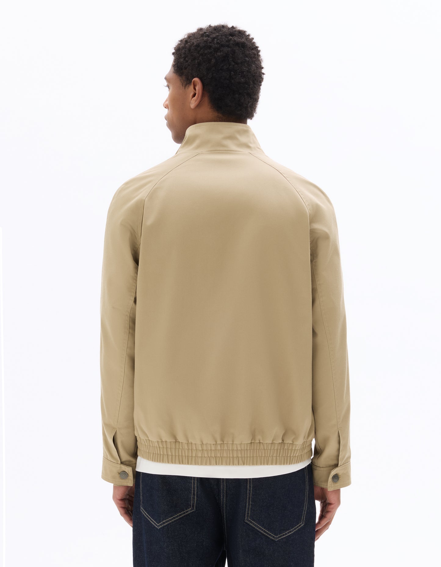 Regular Fit Poly-Cotton Solid High Neck Jackets