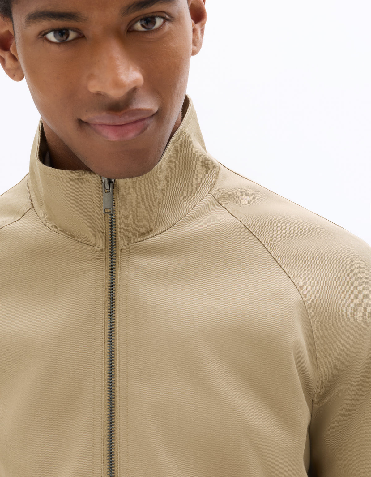 Regular Fit Poly-Cotton Solid High Neck Jackets