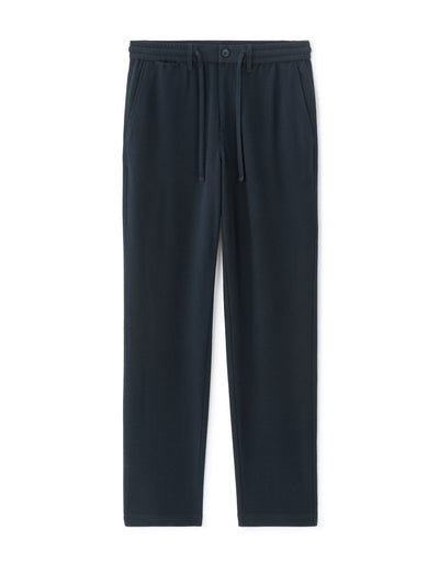 Celio Textured Regular Fit Poly-Blend Navy Trousers