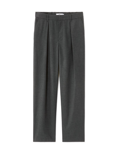 Celio Solid Loose Fit Poly-Blend Grey Trousers