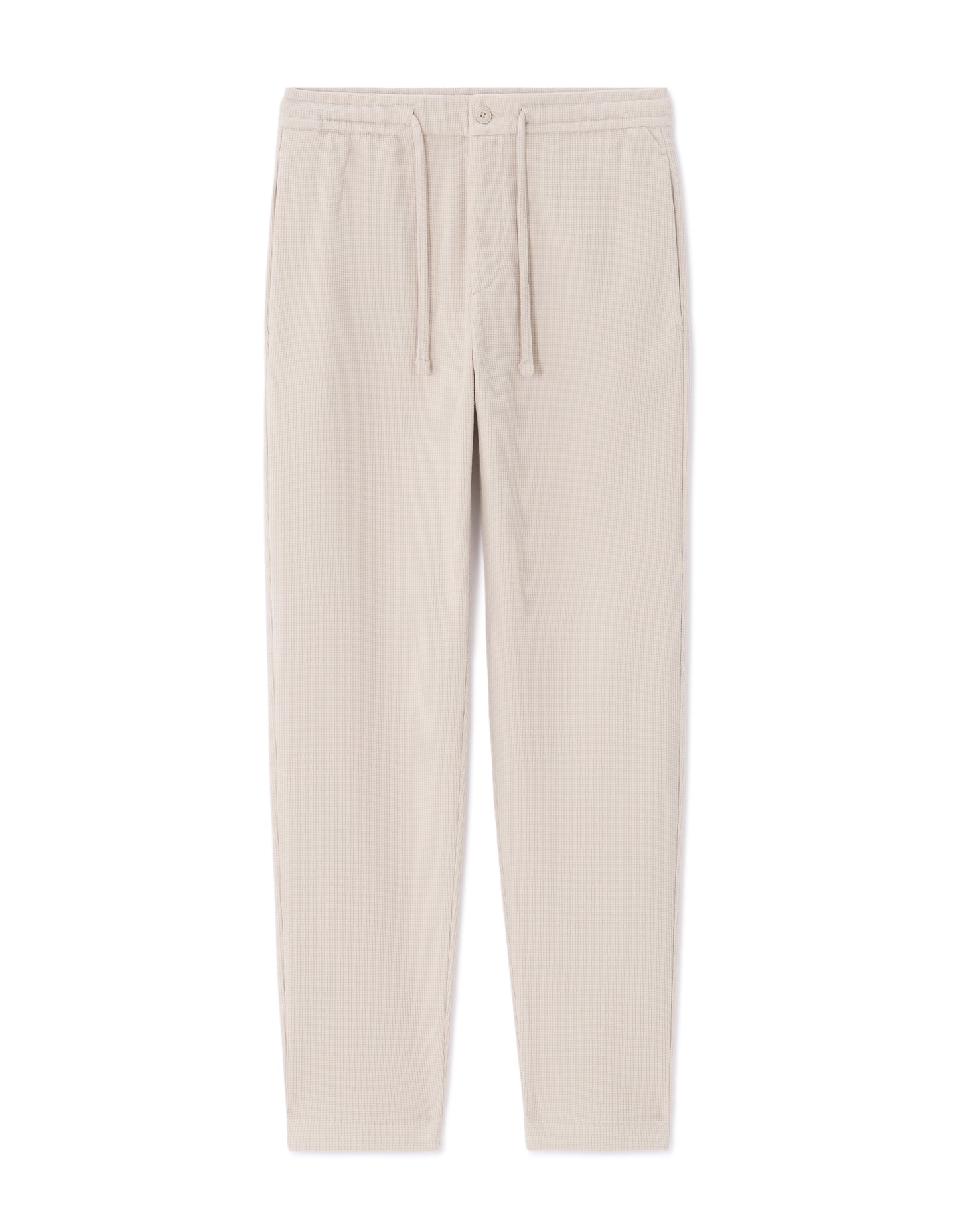 Slim Fit Cotton Blend Trousers - Beige