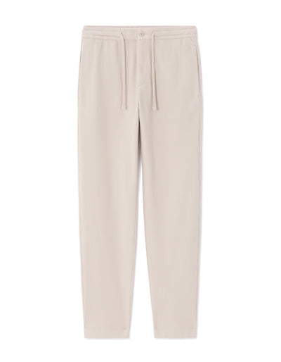 Slim Fit Cotton Blend Trousers - Beige