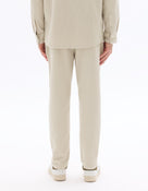Slim Fit Cotton Blend Trousers - Beige