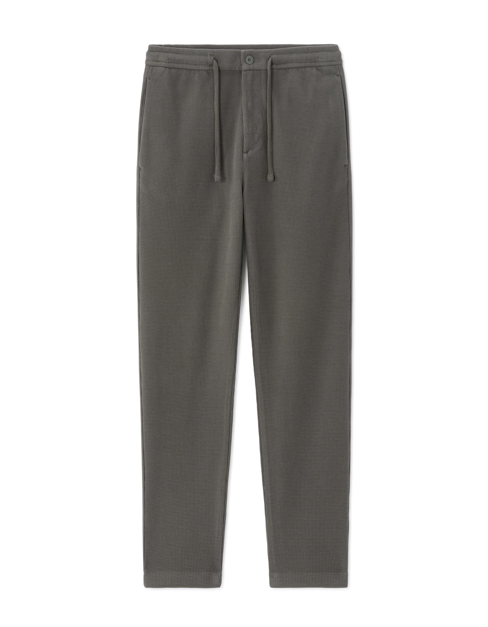 Celio Textured Straight Fit Cotton-Poly-Blend Khaki Trousers