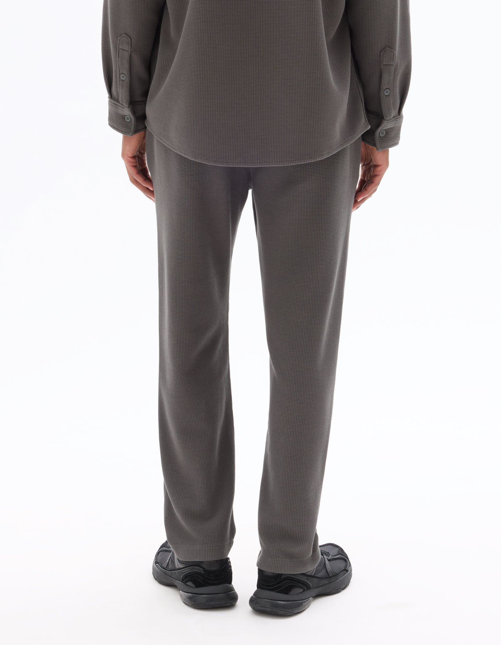 Celio Textured Straight Fit Cotton-Poly-Blend Khaki Trousers