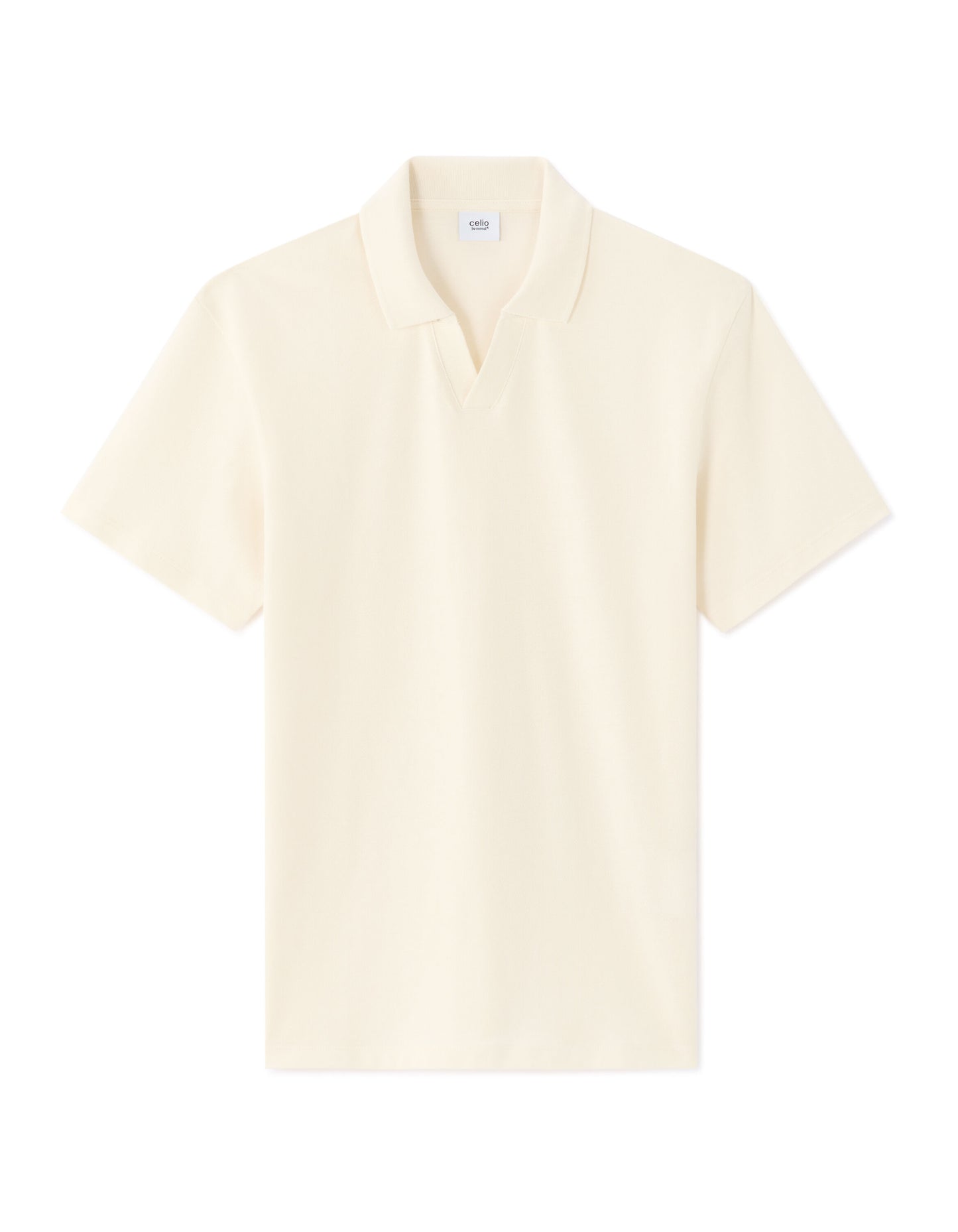 Celio*  Regular Fit Cotton Shart Collar-Off White T-shirt
