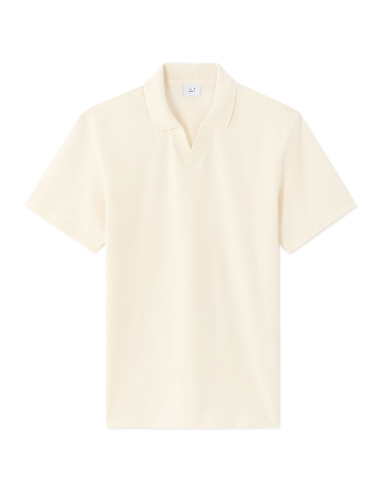Celio*  Regular Fit Cotton Shart Collar-Off White T-shirt