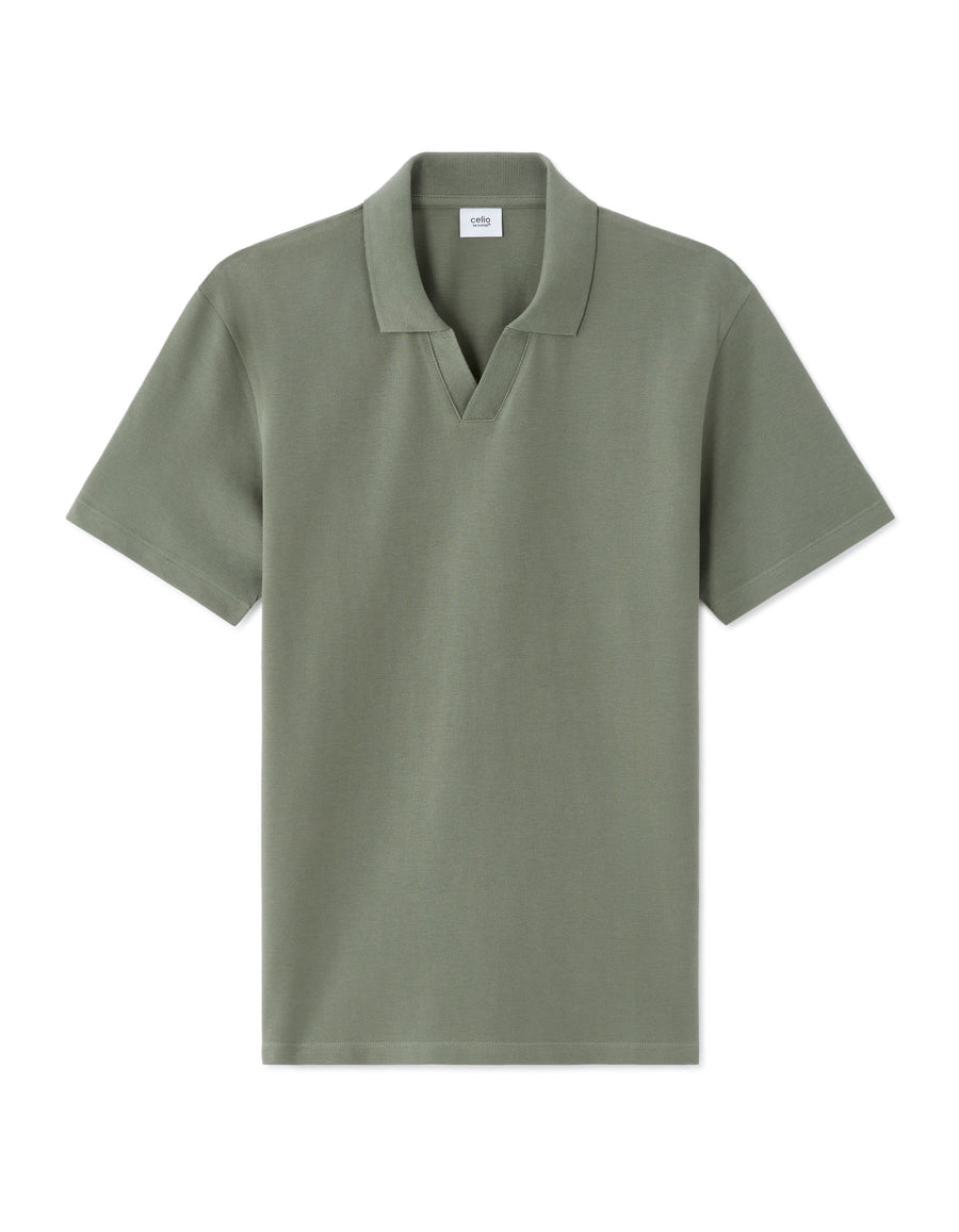 Celio Solid Regular Fit Cotton Green Tshirts