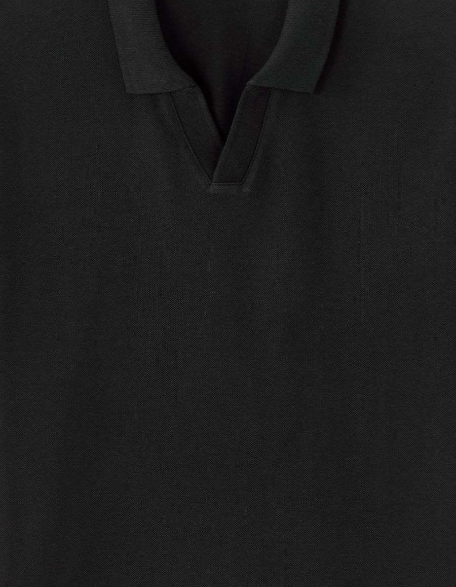 Celio* Solid Regular Fit Cotton Polo Tshirt-Black