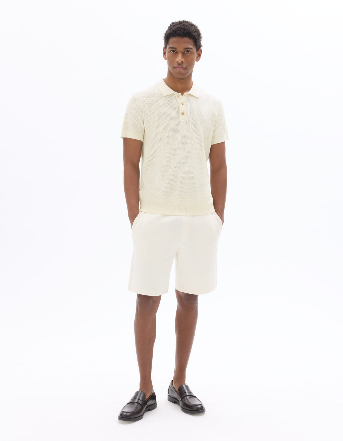 Regular Fit 100% Cotton Polo Collar T-Shirt - White