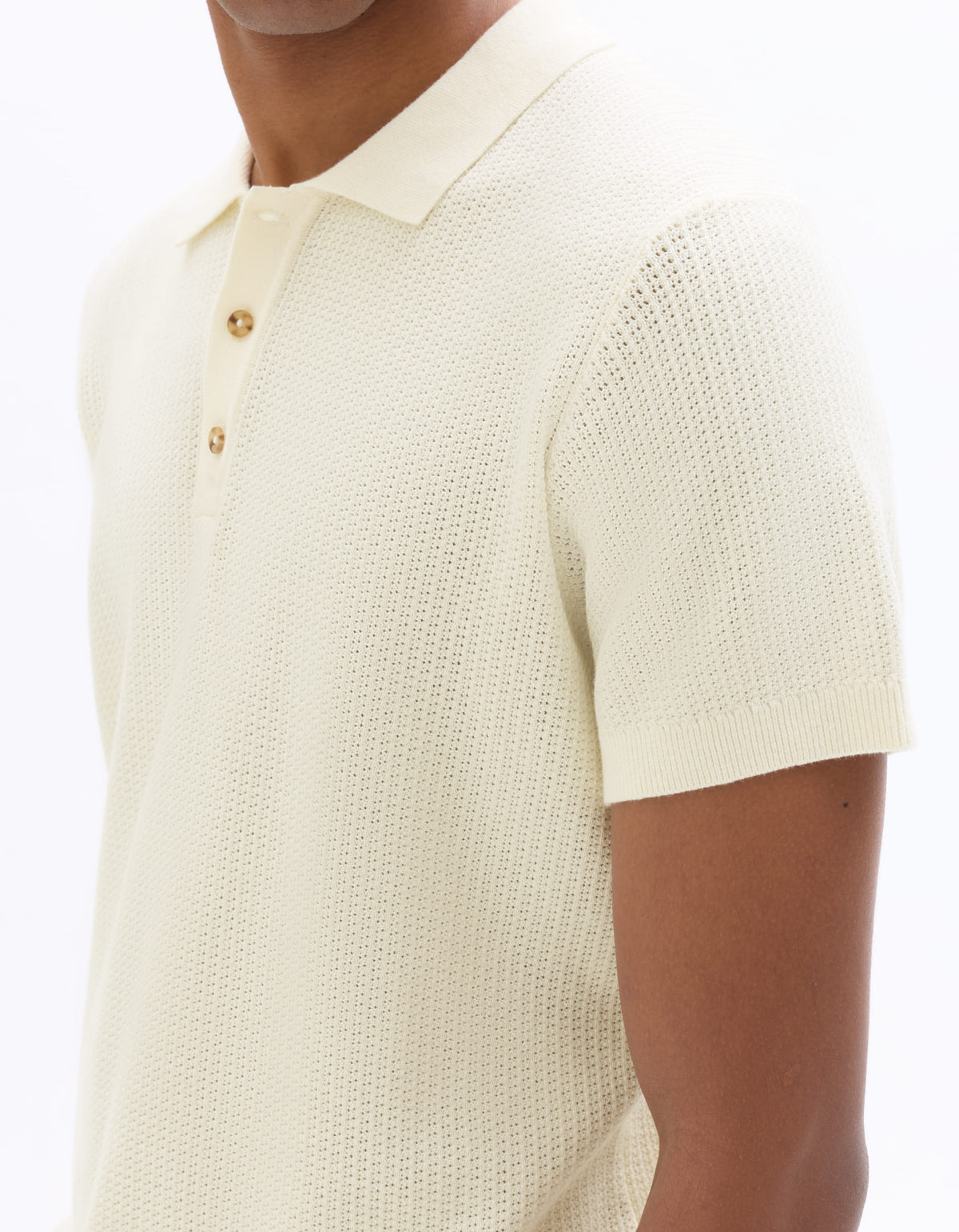 Regular Fit 100% Cotton Polo Collar T-Shirt - White