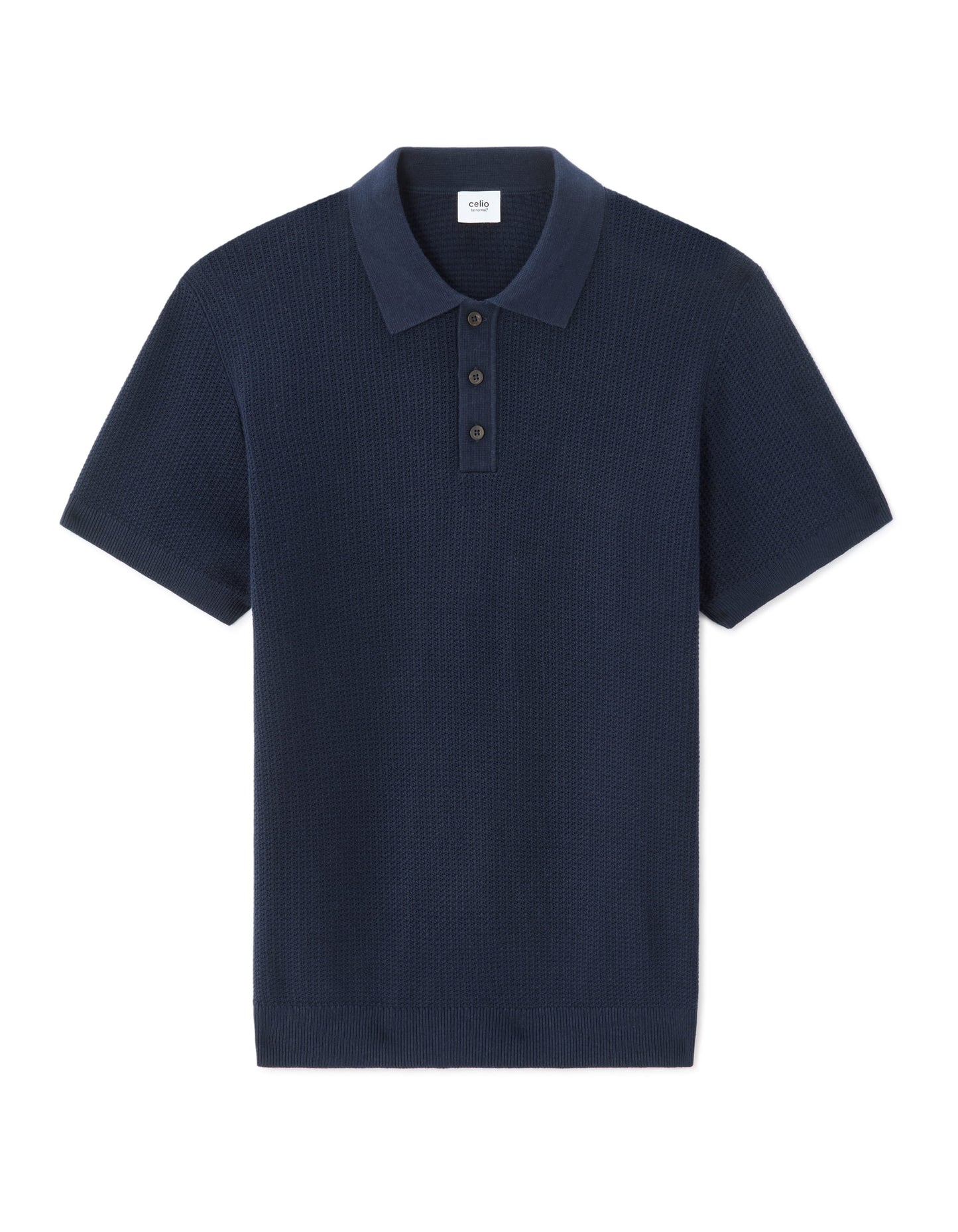 Celio Solid Regular Fit Cotton Navy Tshirts