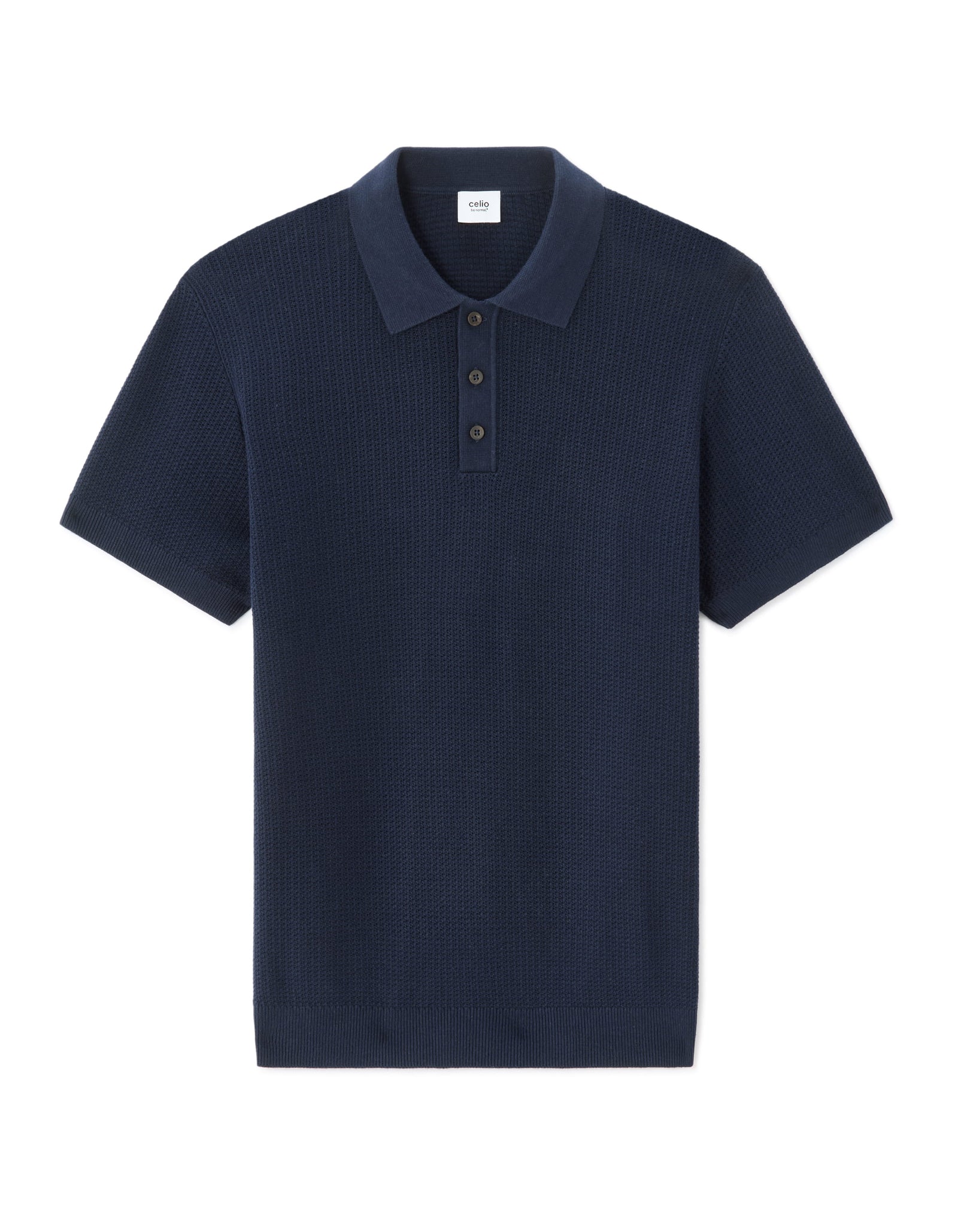 Celio Solid Regular Fit Cotton Navy Tshirts