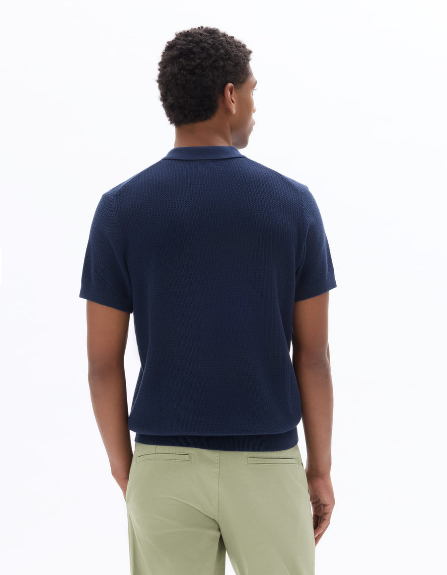 Celio Solid Regular Fit Cotton Navy Tshirts