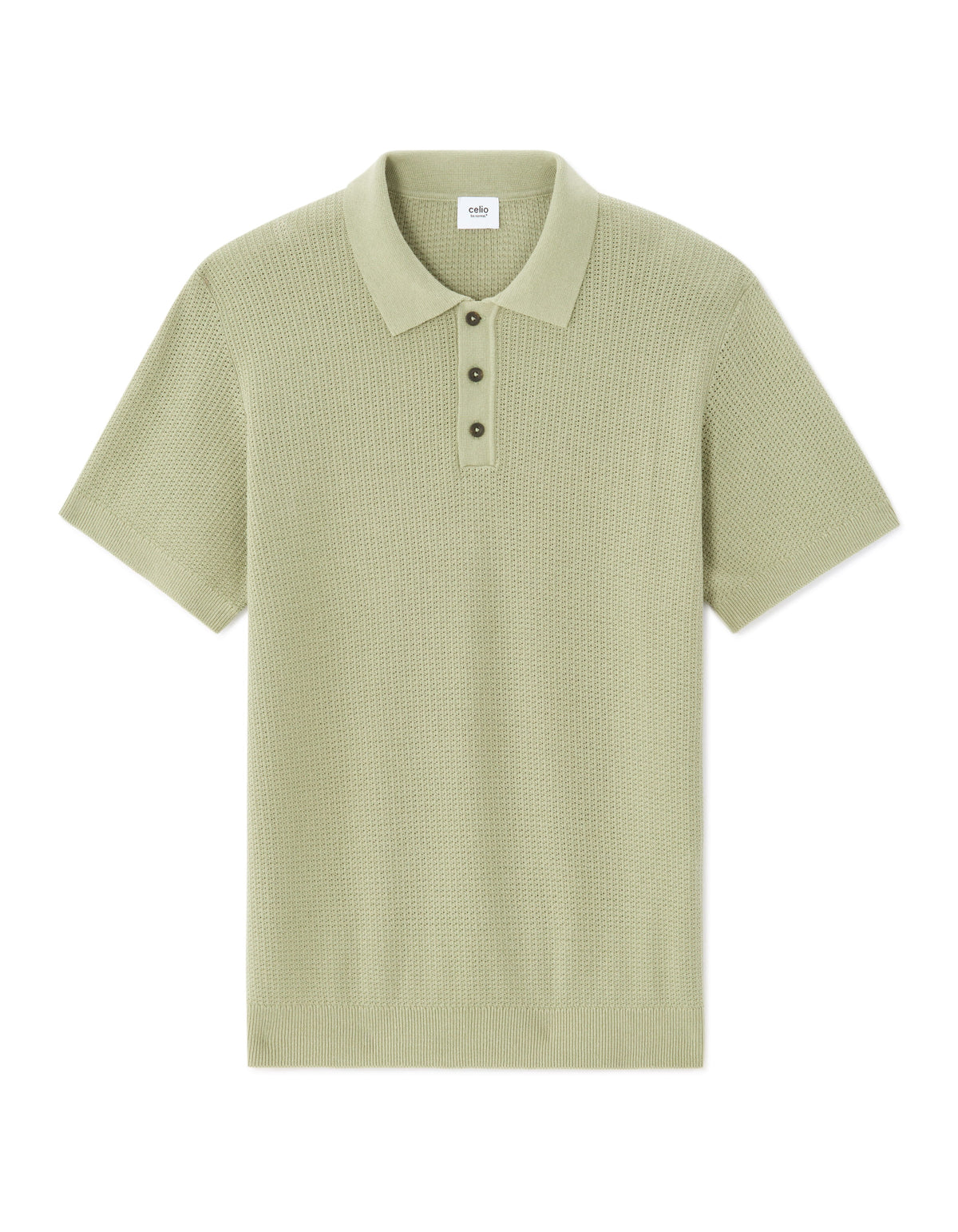 Regular Fit 100% Cotton Polo Collar T-Shirt - Green