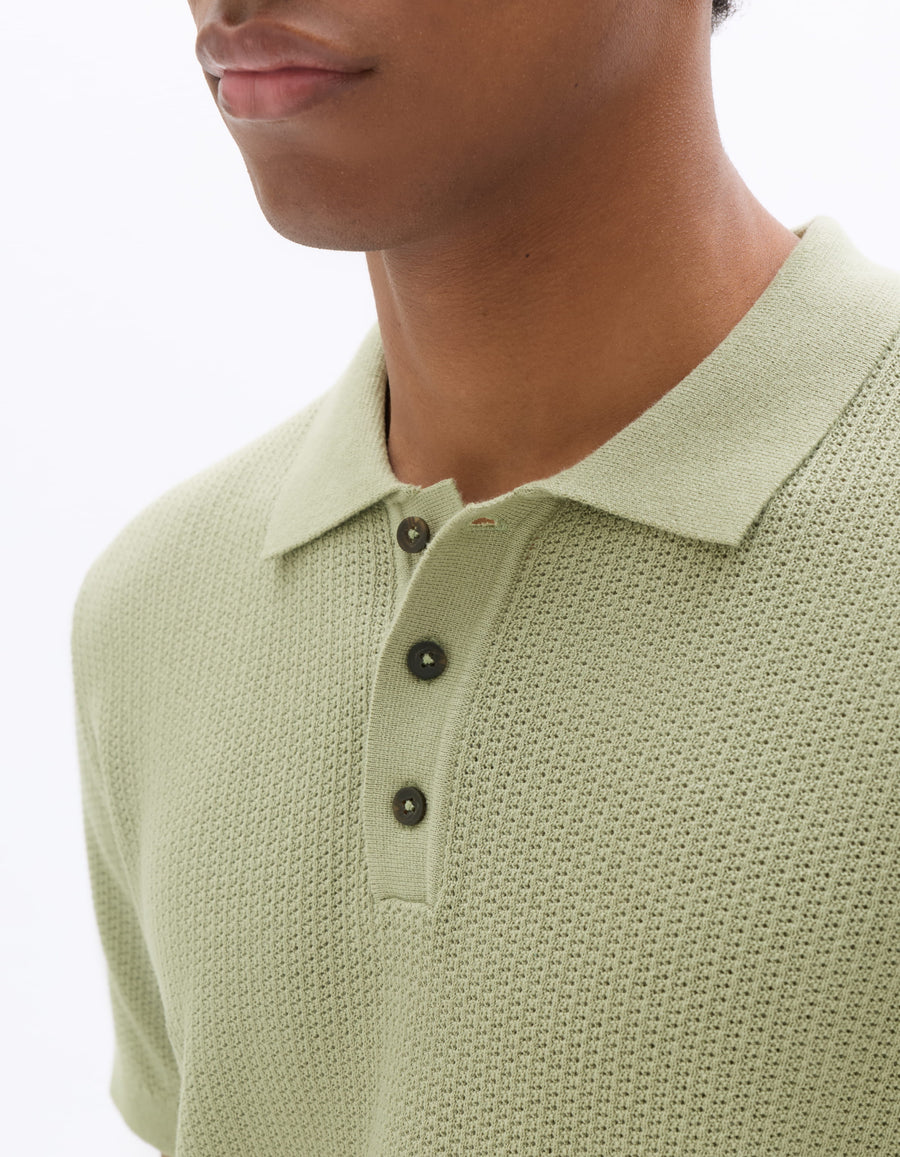 Regular Fit 100% Cotton Polo Collar T-Shirt - Green