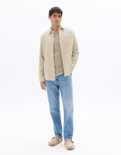 Celio Waffle Regular Fit Cotton Grey Shirts