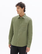 Celio Mens Olive Waffle Regular Fit Cotton Shirts