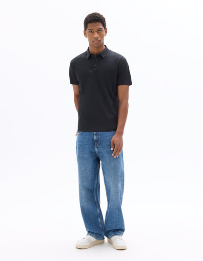 Celio Solid Regular Fit Polyester Black Tshirts