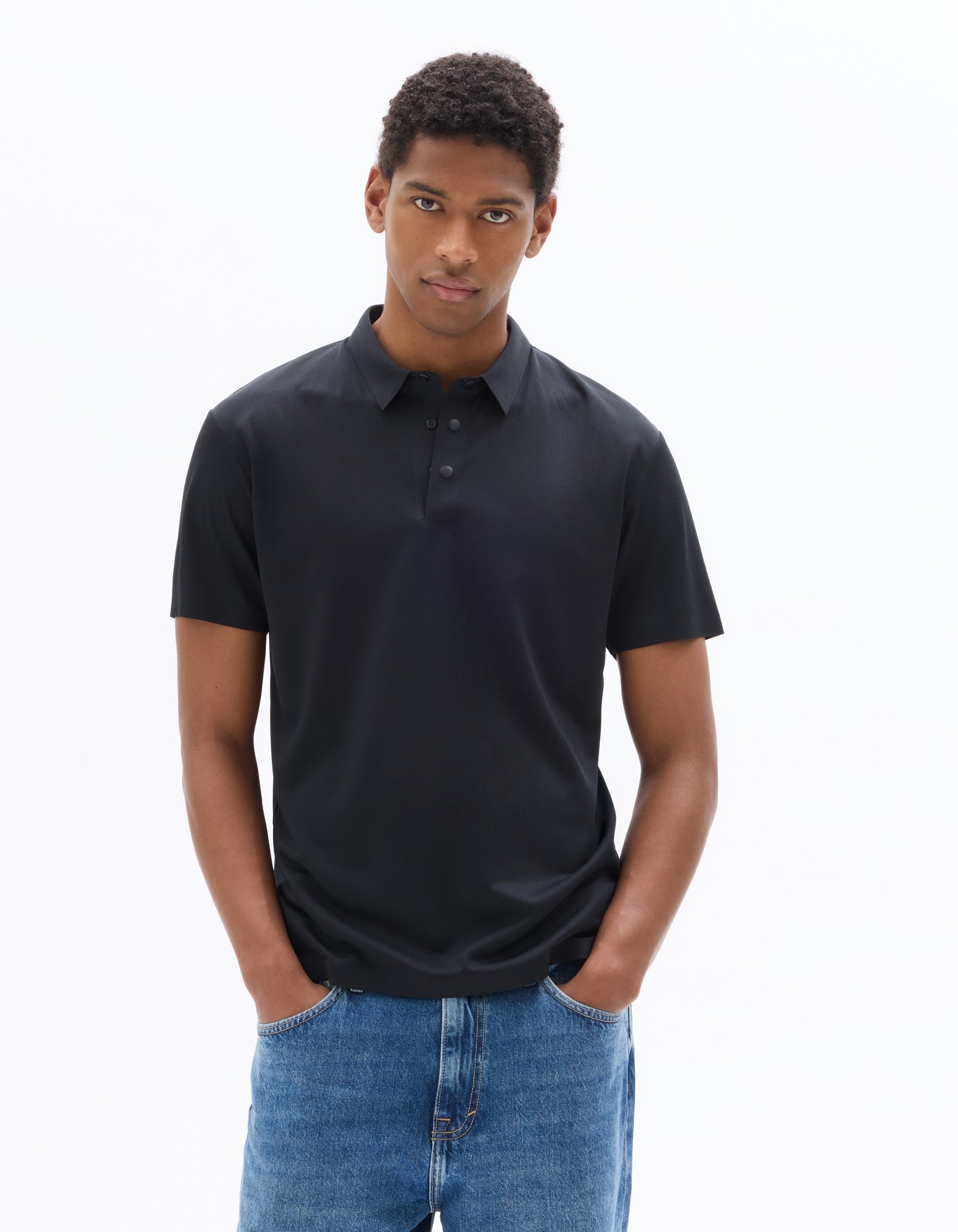 Celio Solid Regular Fit Polyester Black Tshirts