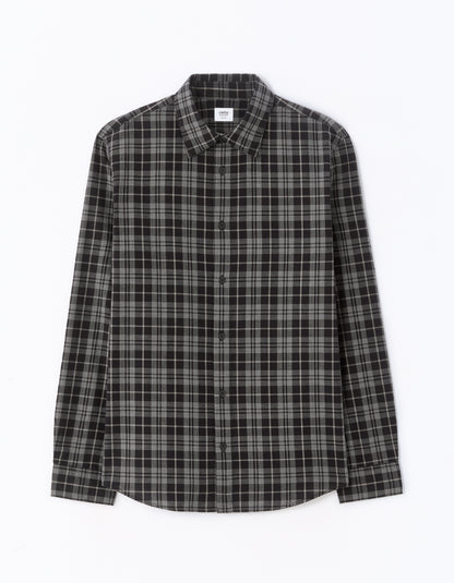 Celio* Men Black Checked Regular Fit Cotton Shirts