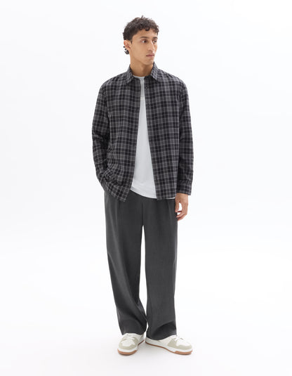 Celio* Men Black Checked Regular Fit Cotton Shirts