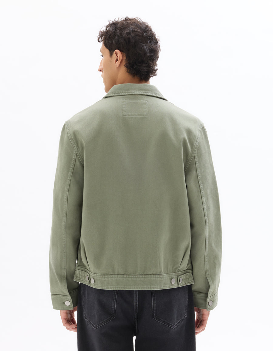 Celio Solid Slim Fit Cotton Green Jackets