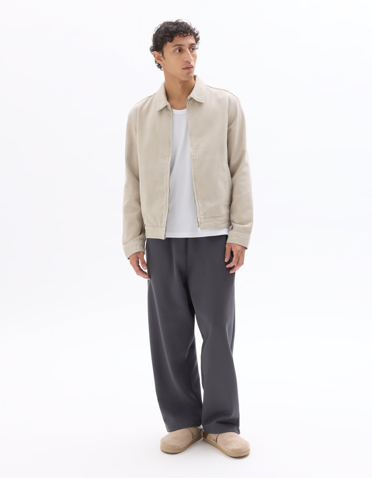 Celio Solid Slim Fit Cotton Beige Jackets