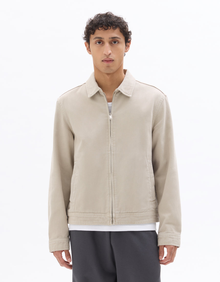 Celio Solid Slim Fit Cotton Beige Jackets
