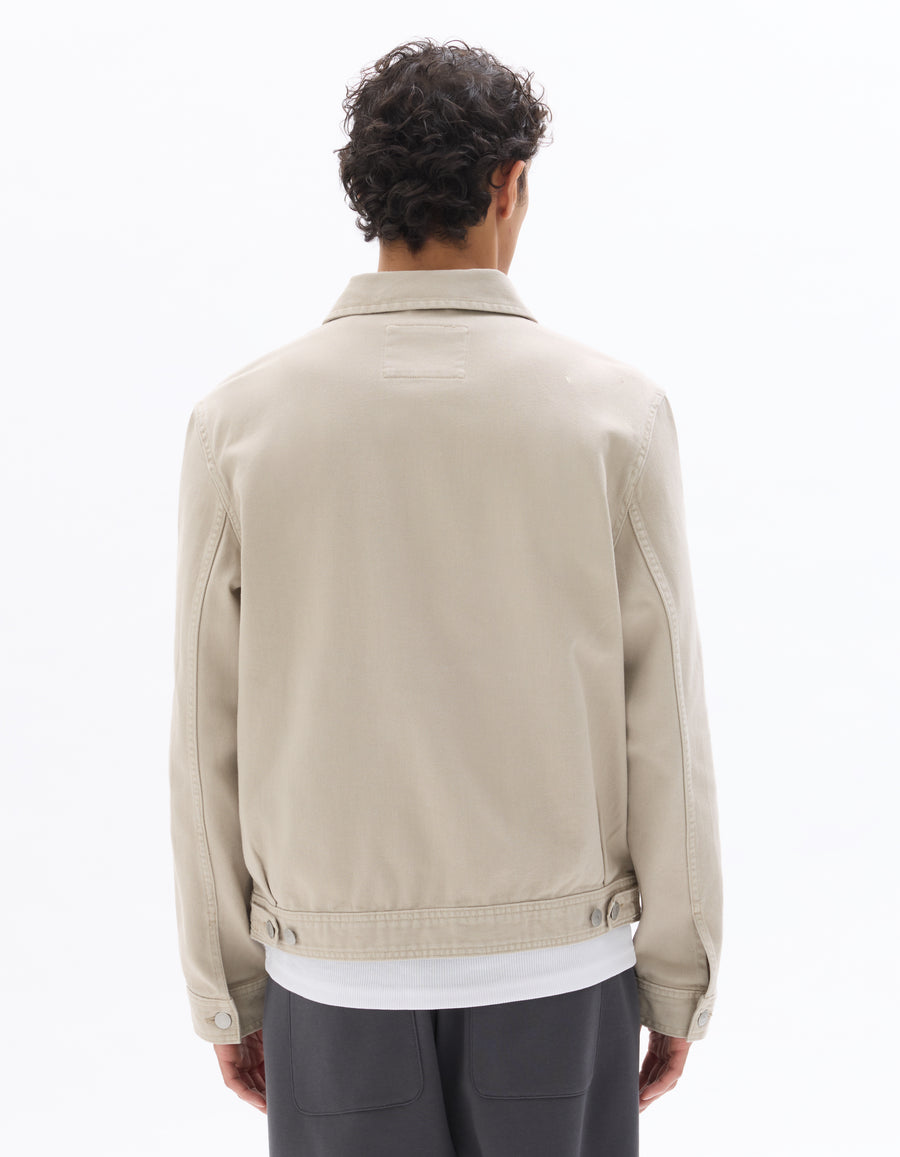 Celio Solid Slim Fit Cotton Beige Jackets