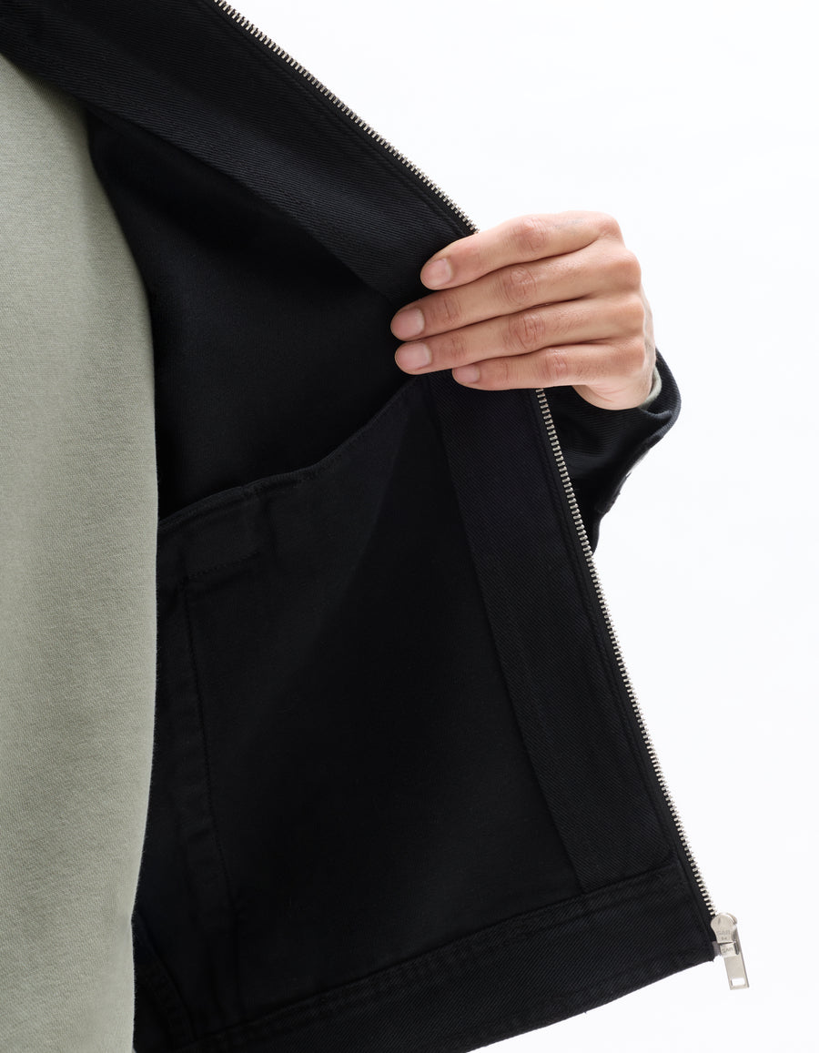 Celio Solid Slim Fit Cotton Black Jackets