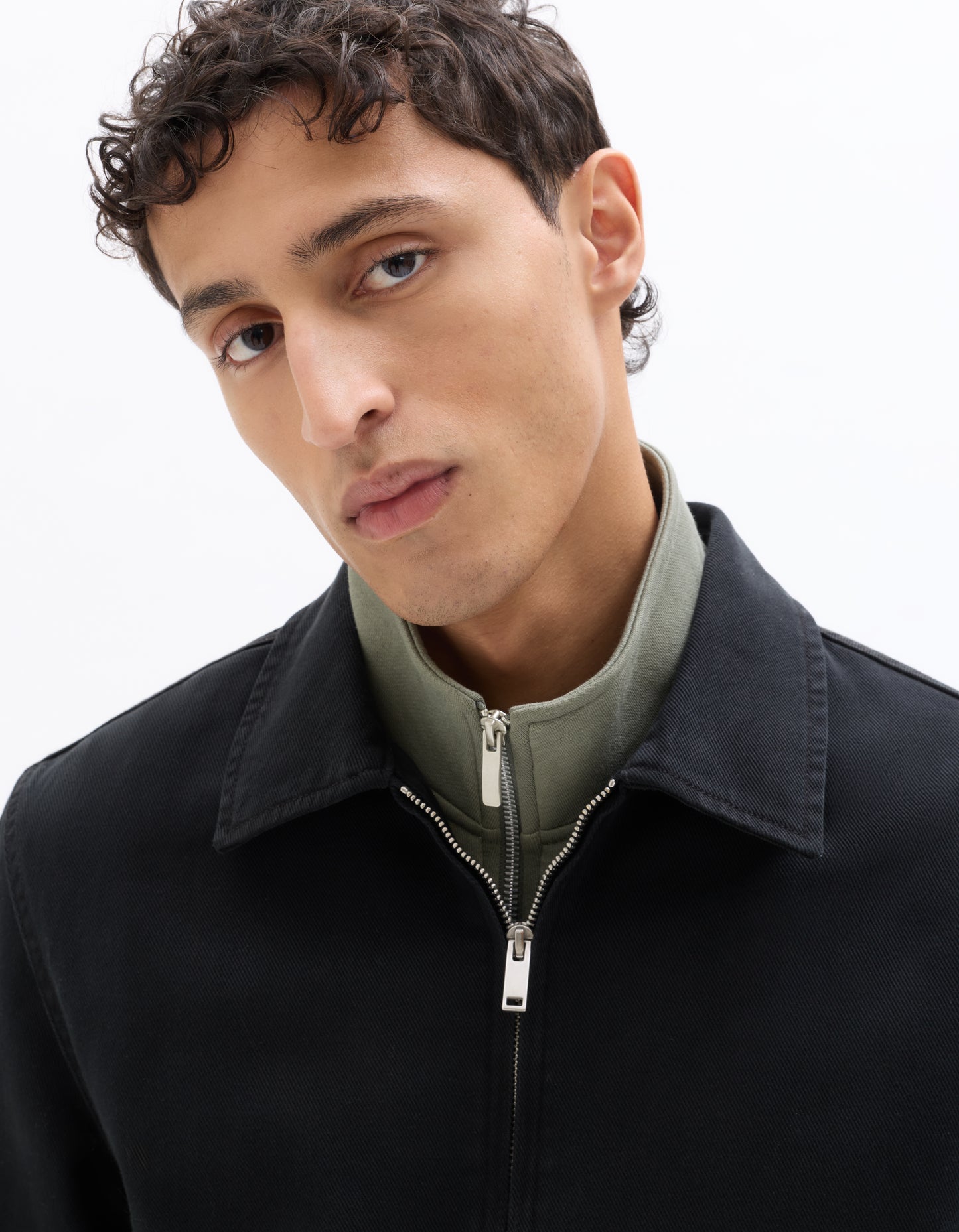 Celio Solid Slim Fit Cotton Black Jackets