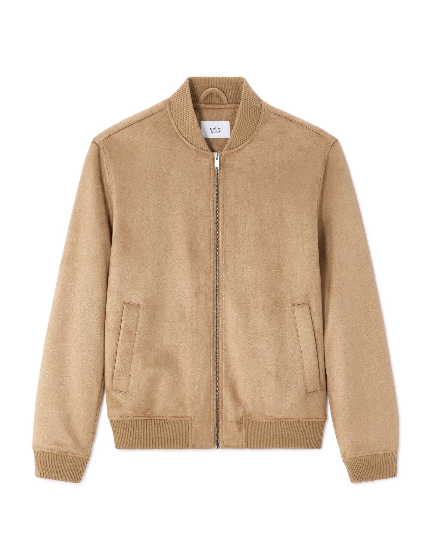 Celio Solid  Polyester Beige Jackets