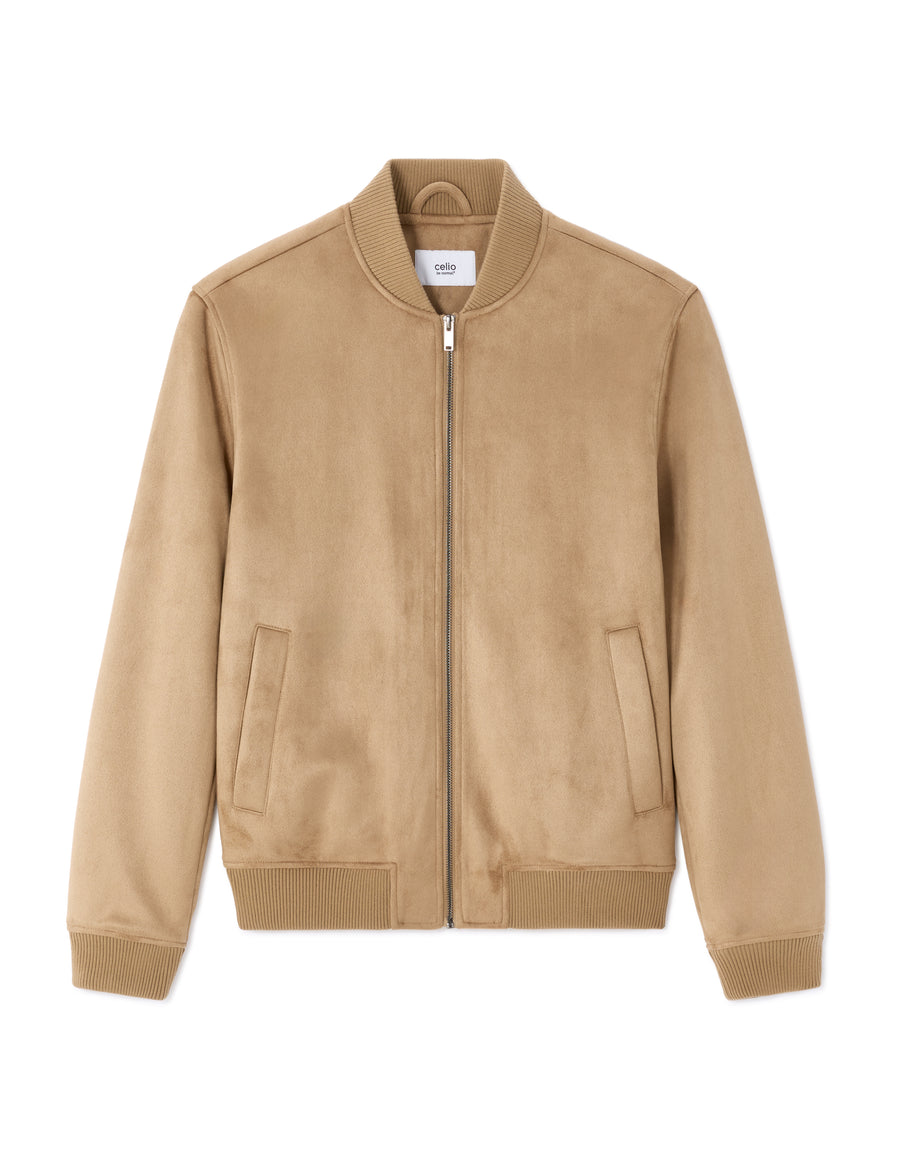 Celio Solid  Polyester Beige Jackets