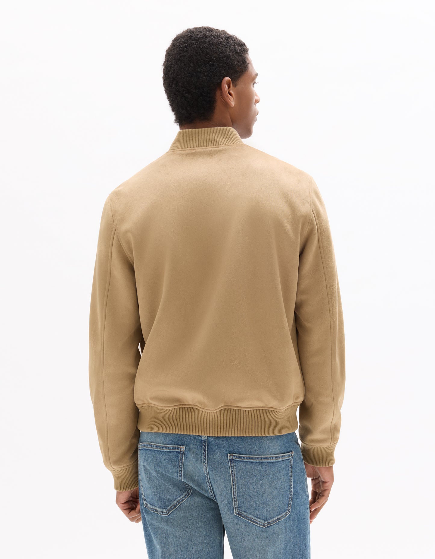 Celio Solid  Polyester Beige Jackets