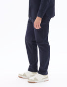 Slim Fit Stretch Cotton Trousers - Navy Blue
