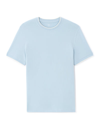 Celio Solid Regular Fit Cotton Blue Tshirts