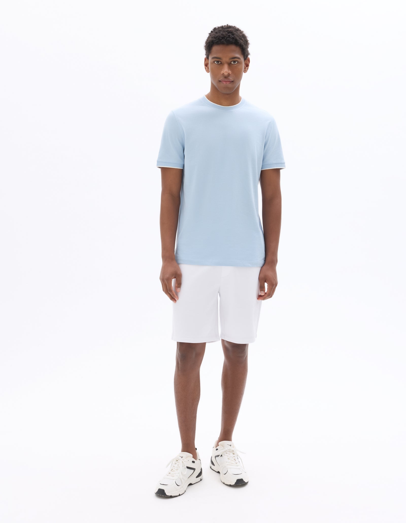 Celio Solid Regular Fit Cotton Blue Tshirts