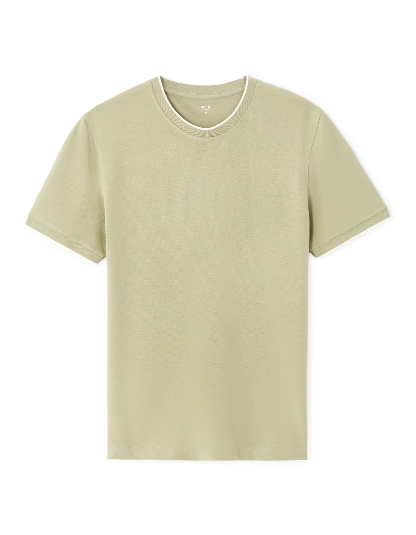 Celio Solid Regular Fit Cotton Green Tshirts