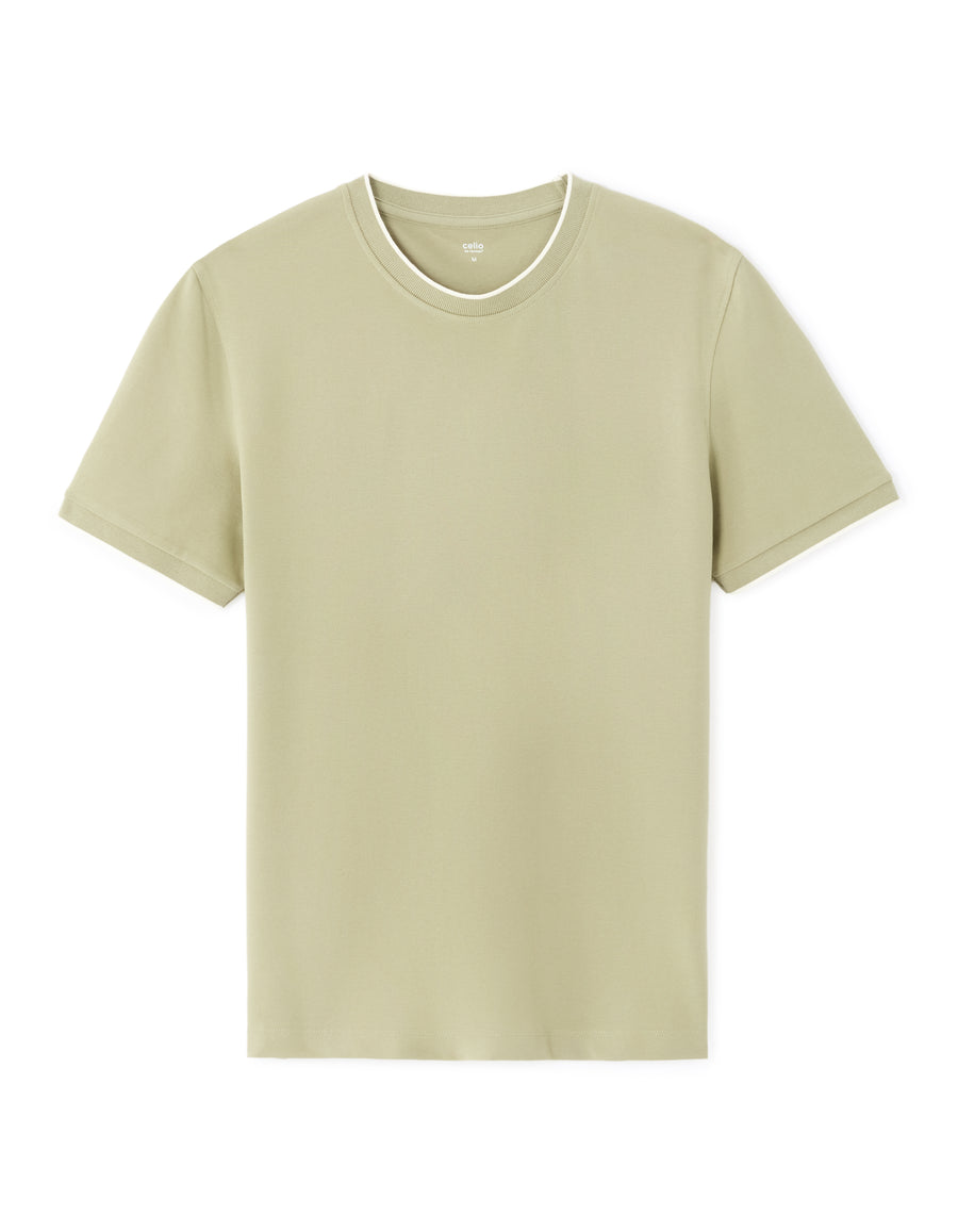Celio Solid Regular Fit Cotton Green Tshirts