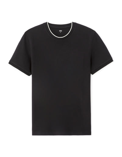 Celio Solid Regular Fit Cotton Black Tshirts