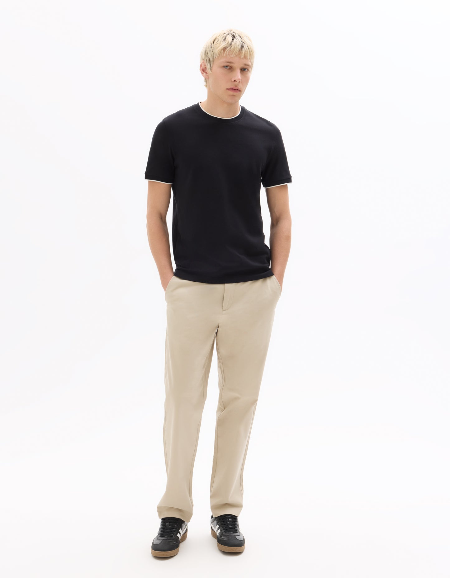 Celio Solid Regular Fit Cotton Black Tshirts