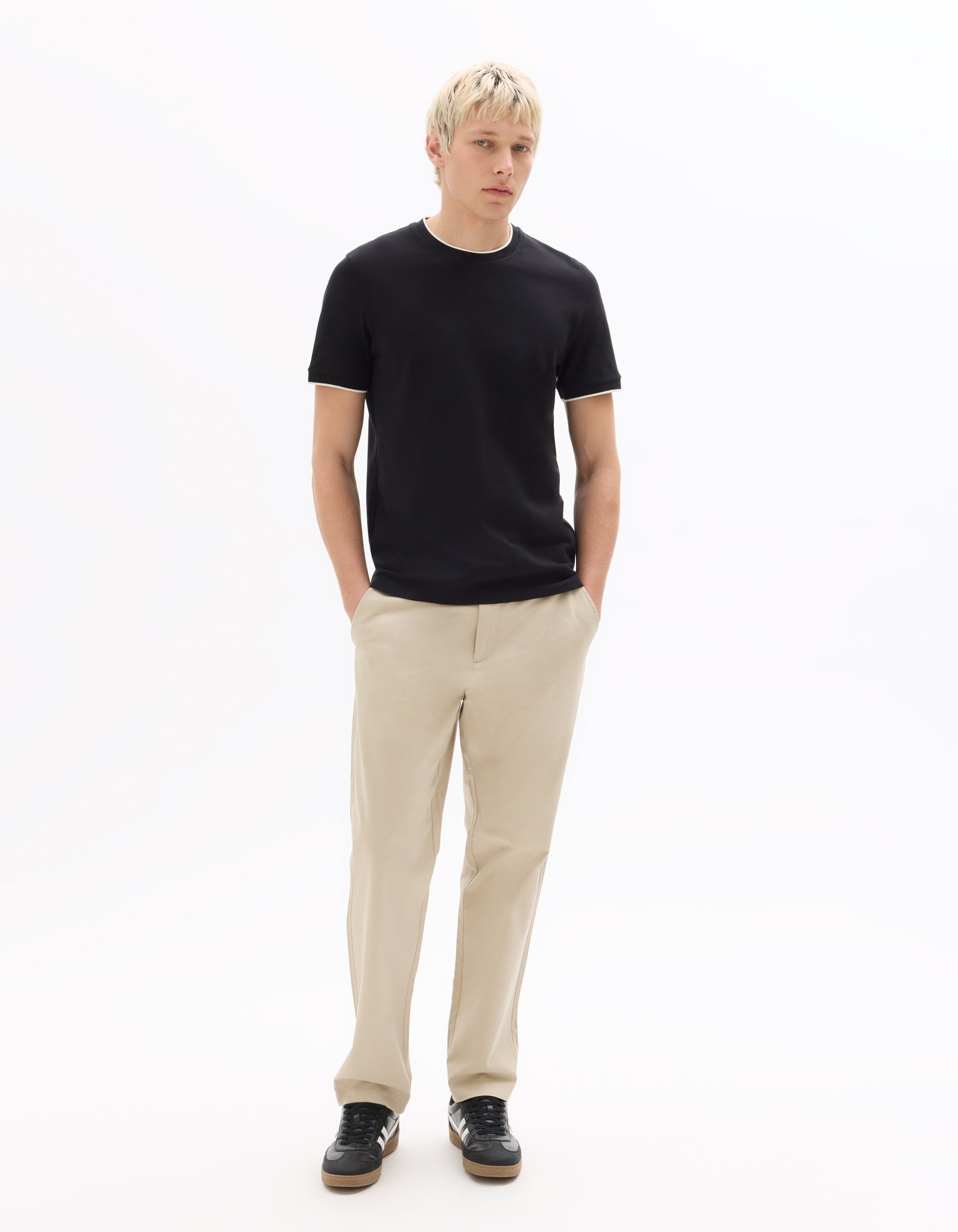 Celio Solid Regular Fit Cotton Black Tshirts