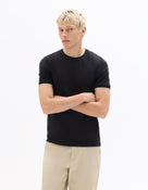 Celio Solid Regular Fit Cotton Black Tshirts