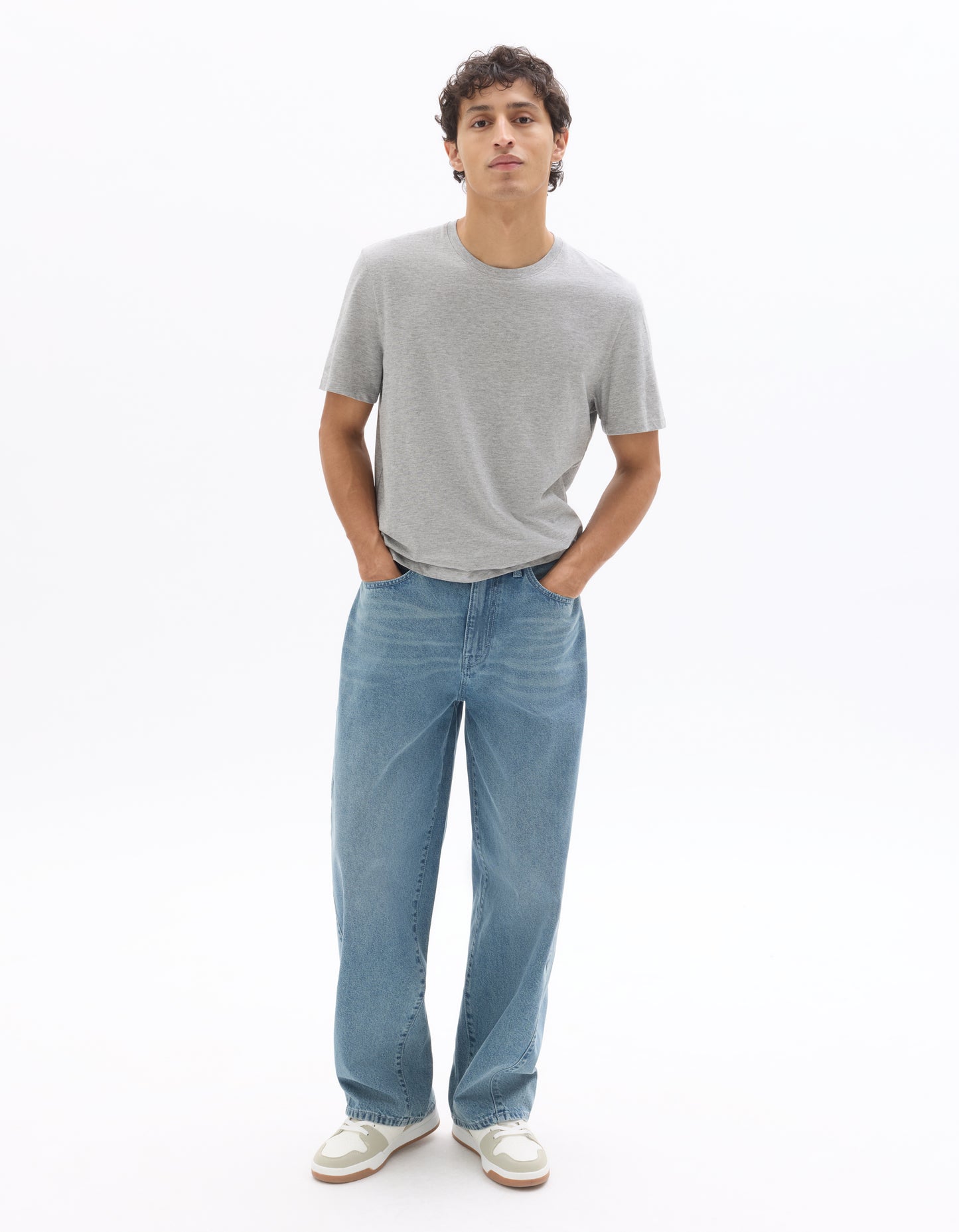 Celio Mens Blue Twill Baggy Fit Cotton Jeans