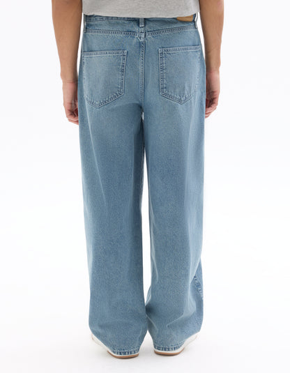 Celio Mens Blue Twill Baggy Fit Cotton Jeans