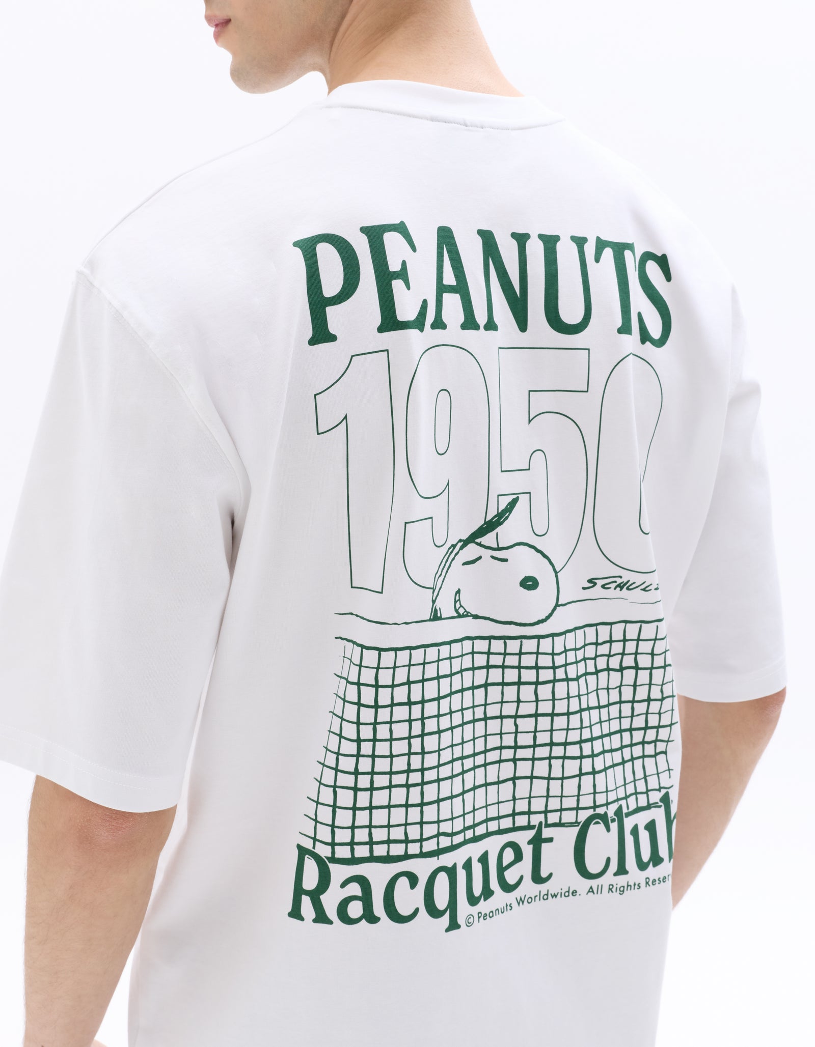 Peanuts Regular Fit 100% Cotton Printed Crew Neck T-Shirts - White